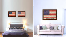 Load image into Gallery viewer, USA American Dream Flag Texture Canvas Print with Brown Picture Frame Home Decor Wall Art Gifts
