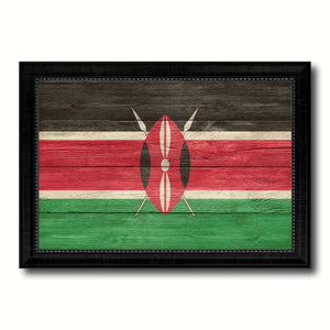 Kenya Country Flag Texture Canvas Print with Black Picture Frame Home Decor Wall Art Decoration Collection Gift Ideas