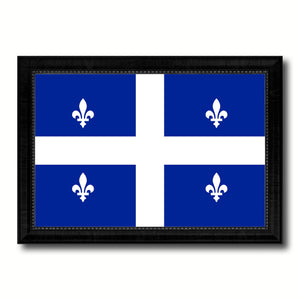 Quebec City Canada Flag Canvas Print Black Picture Frame