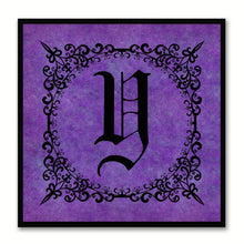 Load image into Gallery viewer, Alphabet Y Purple Canvas Print Black Frame Kids Bedroom Wall Décor Home Art
