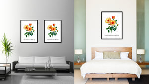 Yellow Rose Flower Canvas Print with Picture Frame Floral Home Decor Wall Art Living Room Decoration Gifts