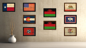 Malawi Country Flag Vintage Canvas Print with Brown Picture Frame Home Decor Gifts Wall Art Decoration Artwork