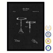 Load image into Gallery viewer, 1868 Wine Corkscrew Old Patent Art Print on Canvas Custom Framed Vintage Home Decor Wall Decoration Great for Gifts
