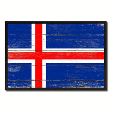 Load image into Gallery viewer, Iceland Country National Flag Vintage Canvas Print with Picture Frame Home Decor Wall Art Collection Gift Ideas
