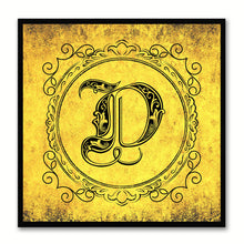 Load image into Gallery viewer, Alphabet D Yellow Canvas Print Black Frame Kids Bedroom Wall Décor Home Art
