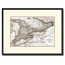 Load image into Gallery viewer, Ontario Canada Vintage Sepia Map Canvas Print, Picture Frame Gifts Home Decor Wall Art Decoration
