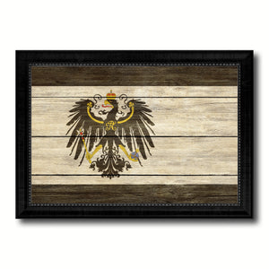 Kingdom of Prussia Germany Historical Flag Texture Canvas Print with Black Picture Frame Gift Ideas Home Decor Wall Art