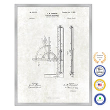 Load image into Gallery viewer, 1900 Plotting Instrument Old Patent Art Print on Canvas Custom Framed Vintage Home Decor Wall Decoration Great for Gifts
