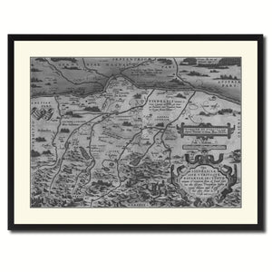 Germany Bavaria Vintage B&W Map Canvas Print, Picture Frame Home Decor Wall Art Gift Ideas