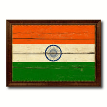 Load image into Gallery viewer, India Country Flag Vintage Canvas Print with Brown Picture Frame Home Decor Gifts Wall Art Decoration Artwork
