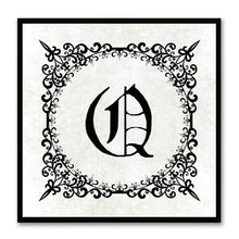 Load image into Gallery viewer, Alphabet Q White Canvas Print Black Frame Kids Bedroom Wall Décor Home Art
