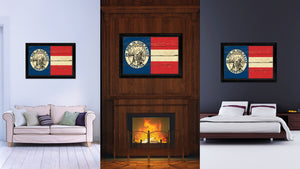 Civil War Florida Military Flag Vintage Canvas Print with Black Picture Frame Home Decor Wall Art Decoration Gift Ideas