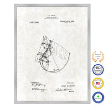 Load image into Gallery viewer, 1920 Cowboy Horse Bridle and Halter Antique Patent Artwork Silver Framed Canvas Print Home Office Decor Great for Cowboy Cowgirl Horseback Rider
