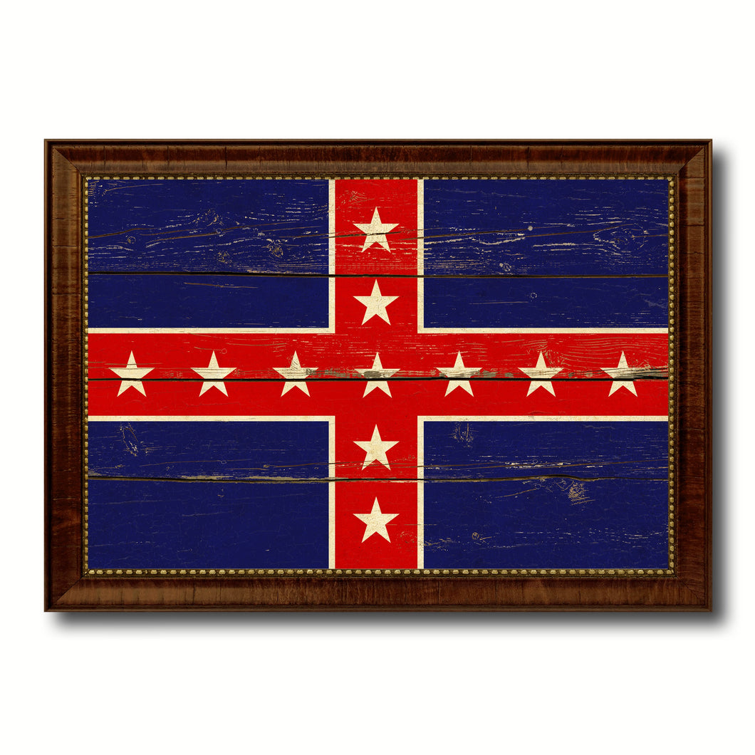 Army of Tennessee Military Flag Vintage Canvas Print with Brown Picture Frame Gifts Ideas Home Decor Wall Art Decoration