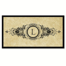 Load image into Gallery viewer, Alphabet Letter L Brown Canvas Print, Black Custom Frame
