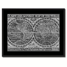 Load image into Gallery viewer, The World Vintage Monochrome Map Canvas Print, Gifts Picture Frames Home Decor Wall Art
