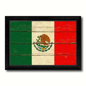 Mexico Country Flag Vintage Canvas Print with Black Picture Frame Home Decor Gifts Wall Art Decoration Artwork
