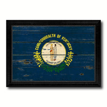 Load image into Gallery viewer, Kentucky State Vintage Flag Canvas Print with Black Picture Frame Home Decor Man Cave Wall Art Collectible Decoration Artwork Gifts
