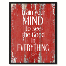 Load image into Gallery viewer, Train your mind to see the good in everything Motivational Quote Saying Canvas Print with Picture Frame Home Decor Wall Art, Red
