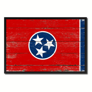 Tennessee State Flag Vintage Canvas Print with Black Picture Frame Home DecorWall Art Collectible Decoration Artwork Gifts