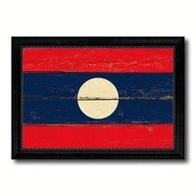 Load image into Gallery viewer, Laos Country Flag Vintage Canvas Print with Black Picture Frame Home Decor Gifts Wall Art Decoration Artwork
