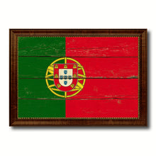 Load image into Gallery viewer, Portugal Country Flag Vintage Canvas Print with Brown Picture Frame Home Decor Gifts Wall Art Decoration Artwork
