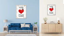 Load image into Gallery viewer, Life Is Better At The Lake Vintage Saying Gifts Home Decor Wall Art Canvas Print with Custom Picture Frame
