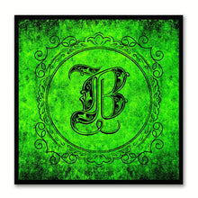 Load image into Gallery viewer, Alphabet B Green Canvas Print Black Frame Kids Bedroom Wall Décor Home Art
