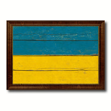Load image into Gallery viewer, Ukraine Country Flag Vintage Canvas Print with Brown Picture Frame Home Decor Gifts Wall Art Decoration Artwork
