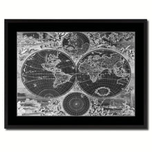 Load image into Gallery viewer, World Hemispheres Vintage Monochrome Map Canvas Print, Gifts Picture Frames Home Decor Wall Art
