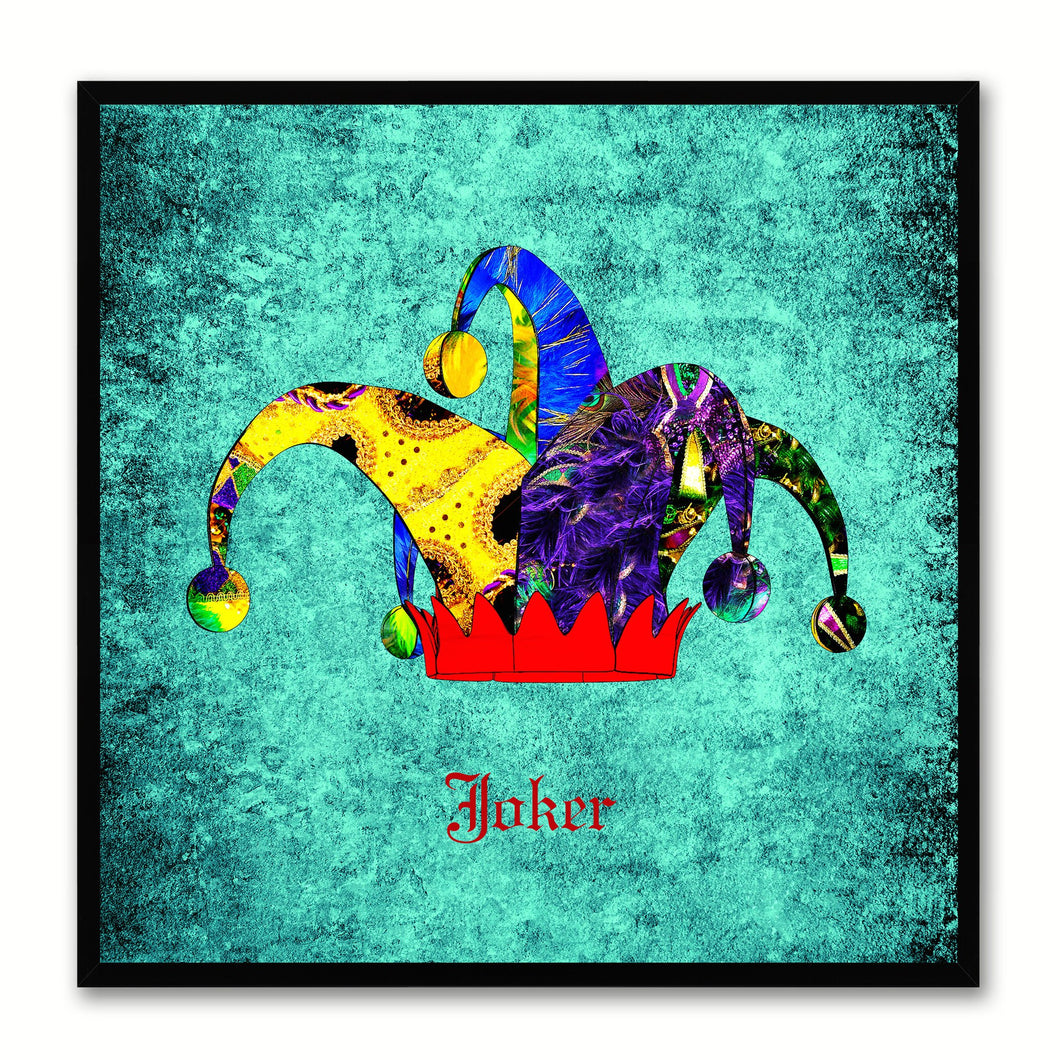 Joker Aqua Canvas Print Black Frame Kids Bedroom Wall Home Décor