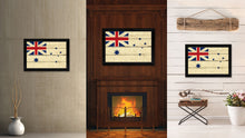 Load image into Gallery viewer, Australian White Ensign City Australia Country Vintage Flag Canvas Print Black Picture Frame
