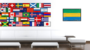 Gabon Country National Flag Vintage Canvas Print with Picture Frame Home Decor Wall Art Collection Gift Ideas