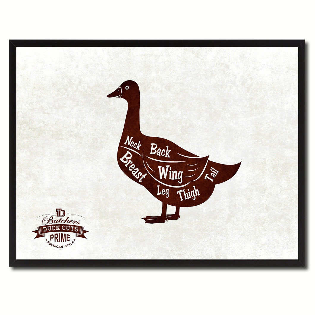 Duck Meat Cuts Butchers Chart Canvas Print Picture Frame Home Decor Wall Art Gifts