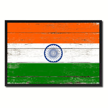 Load image into Gallery viewer, India Country National Flag Vintage Canvas Print with Picture Frame Home Decor Wall Art Collection Gift Ideas
