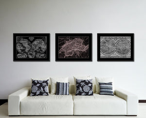 Switzerland Vintage Vivid Sepia Map Canvas Print, Picture Frames Home Decor Wall Art Decoration Gifts