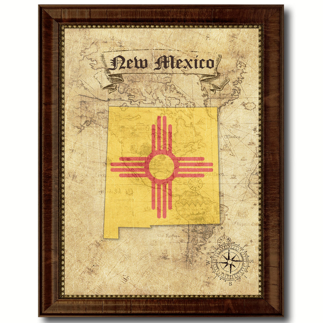 New Mexico State Vintage Map Home Decor Wall Art Office Decoration Gift Ideas