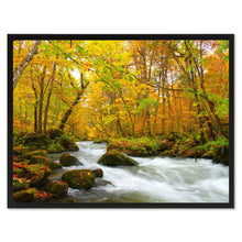 Load image into Gallery viewer, Autumn Stream Yellow Landscape Photo Canvas Print Pictures Frames Home Décor Wall Art Gifts
