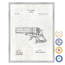 Load image into Gallery viewer, 1864 Gun Revolver Old Patent Art Print on Canvas Custom Framed Vintage Home Decor Wall Decoration Great for Gifts
