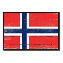 Load image into Gallery viewer, Norway Country National Flag Vintage Canvas Print with Picture Frame Home Decor Wall Art Collection Gift Ideas
