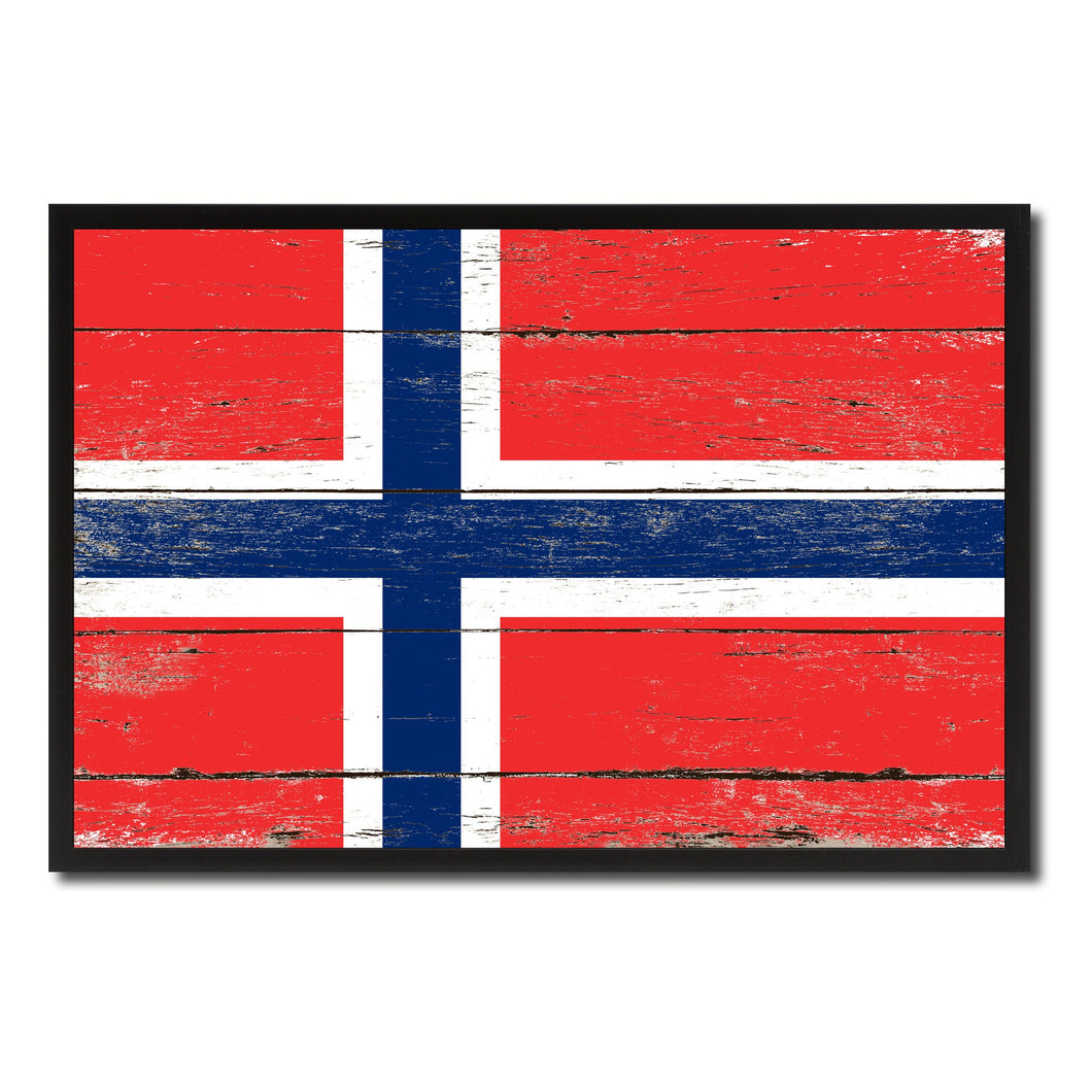 Norway Country National Flag Vintage Canvas Print with Picture Frame Home Decor Wall Art Collection Gift Ideas