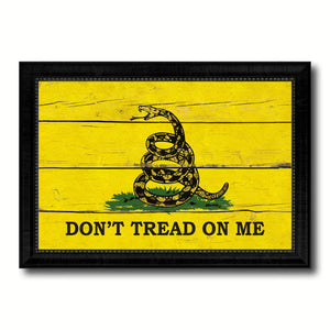 Don't Tread on Me Military Flag Vintage Canvas Print with Black Picture Frame Home Decor Wall Art Decoration Gift Ideas