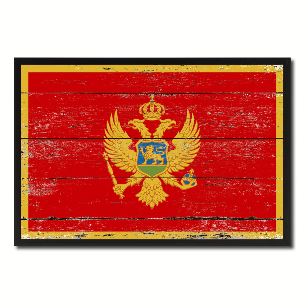 Montenegro Country National Flag Vintage Canvas Print with Picture Frame Home Decor Wall Art Collection Gift Ideas