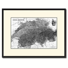 Load image into Gallery viewer, Switzerland Vintage B&amp;W Map Canvas Print, Picture Frame Home Decor Wall Art Gift Ideas
