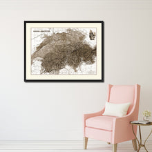 Load image into Gallery viewer, Switzerland Vintage Sepia Map Canvas Print, Picture Frame Gifts Home Decor Wall Art Decoration
