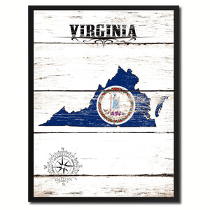 Virginia State Flag Gifts Home Decor Wall Art Canvas Print Picture Frames