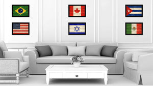 Israel Country Flag Texture Canvas Print with Black Picture Frame Home Decor Wall Art Decoration Collection Gift Ideas