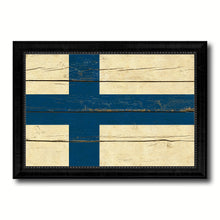 Load image into Gallery viewer, Finland Country Flag Vintage Canvas Print with Black Picture Frame Home Decor Gifts Wall Art Decoration Artwork
