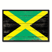 Load image into Gallery viewer, Jamaica Country National Flag Vintage Canvas Print with Picture Frame Home Decor Wall Art Collection Gift Ideas
