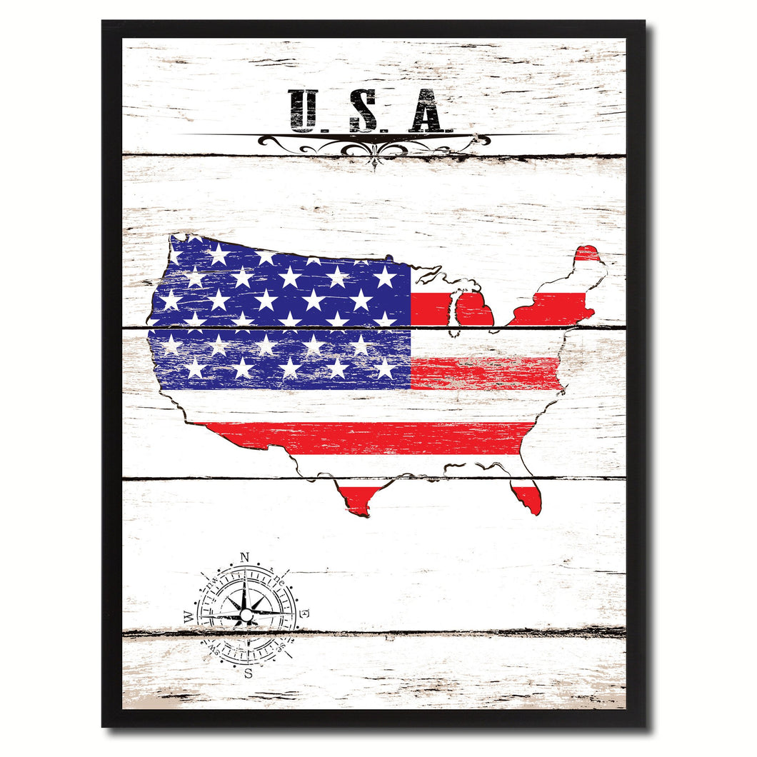 Vintage American Flag United States of America Canvas Print Picture Frames Home Decor Wall Art Decoration